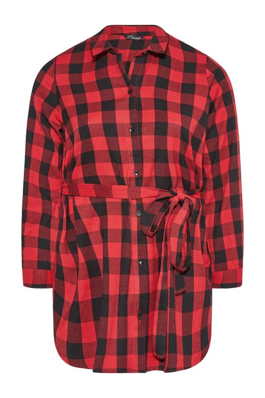 LIMITED COLLECTION Red Gingham Tie Waist Shirt_F.jpg
