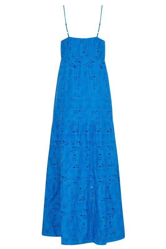 LTS Tall Women's Blue Broderie Anglaise Tiered Maxi Dress | Long Tall Sally  7