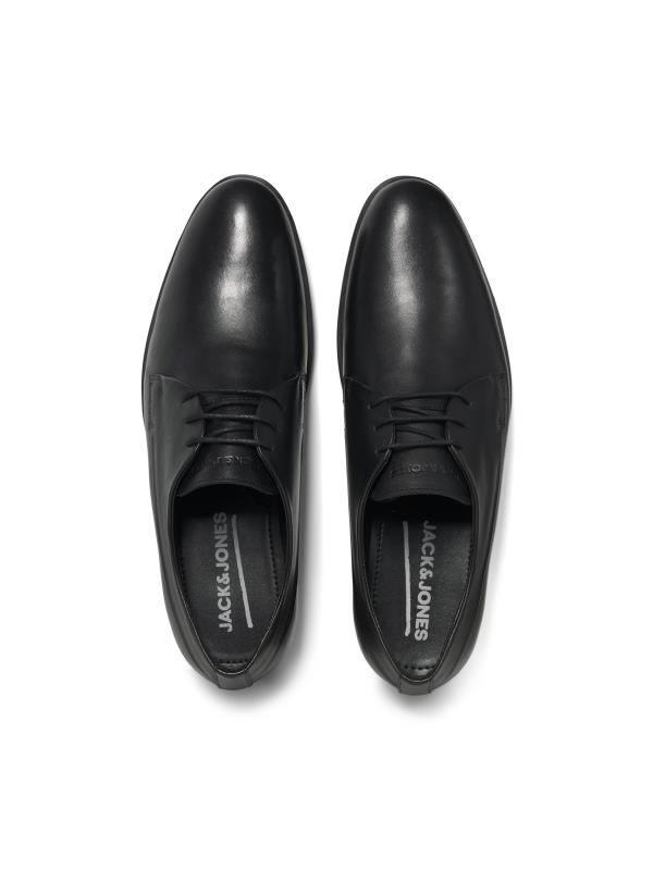JACK & JONES Big & Tall Black Leather Lace Up Smart Shoes | BadRhino 2