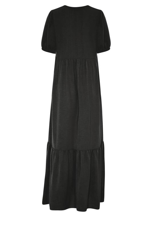 LTS Tall Black Tiered Smock Midaxi Dress 7