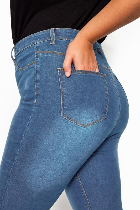 Mid Blue Super High Rise KIM Skinny Jeans | Yours Clothing