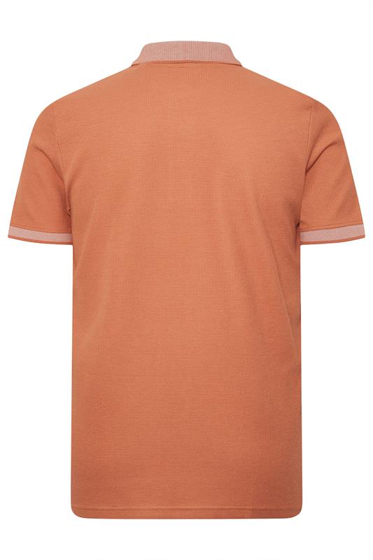 BadRhino Big & Tall Orange Two Tone Waffle Polo Shirt | BadRhino 6