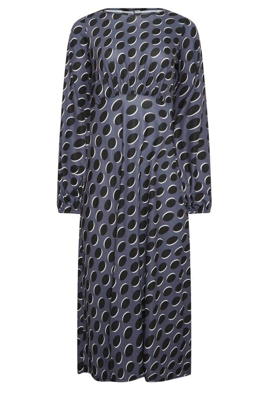 LTS Tall Charcoal Grey Spot Print Midi Dress | Long Tall Sally 5