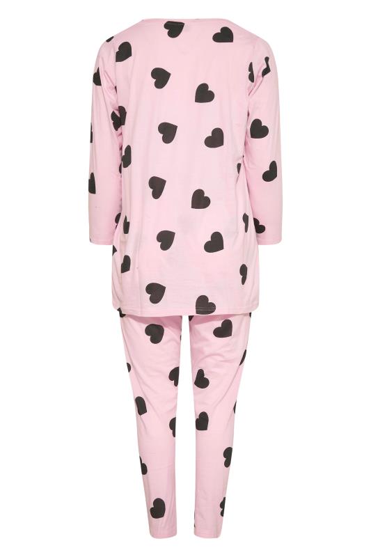 Curve Pink Heart Print Pyjama Set 6