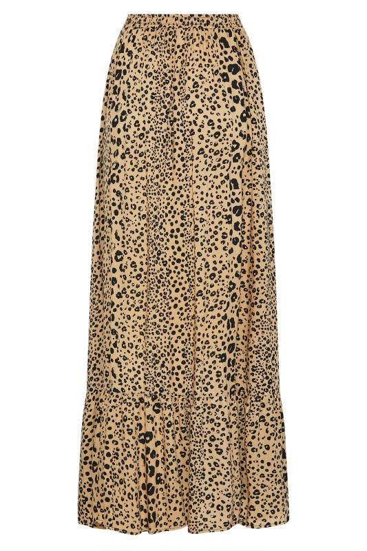 LTS Tall Natural Brown Leopard Print Maxi Skirt 4