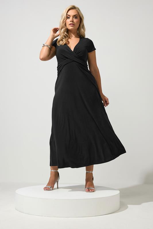  YOURS LONDON Curve - Jurk met gedraaide voorkant in zwart