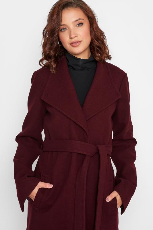 LTS Tall Burgundy Red Wrap Coat 4