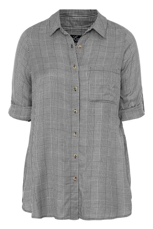 LIMITED COLLECTION Black Belted Dogtooth Check Shirt | Yours Clothing