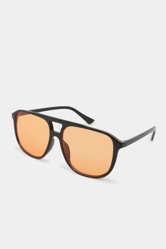 Black Aviator Tinted Lens Sunglasses | Yours Clothing 2