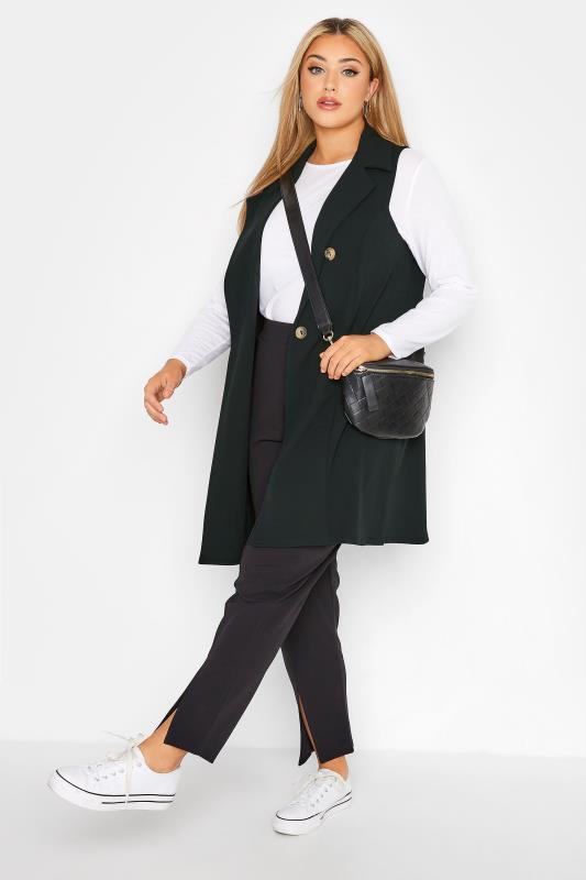LIMITED COLLECTION Curve Black Button Front Sleeveless Blazer 2