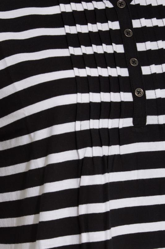 YOURS FOR GOOD Curve Black Striped Pintuck Henley Top_S.jpg