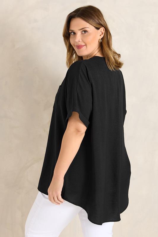 EVANS Plus Size Black Short Sleeve Utility Blouse | Evans  5