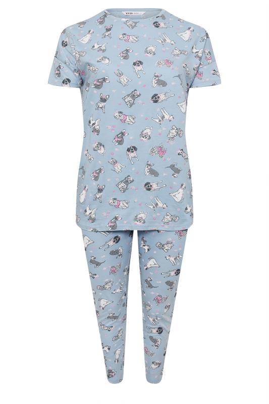 YOURS Plus Size Blue Dog Print Pyjama Set | Yours Clothing 5