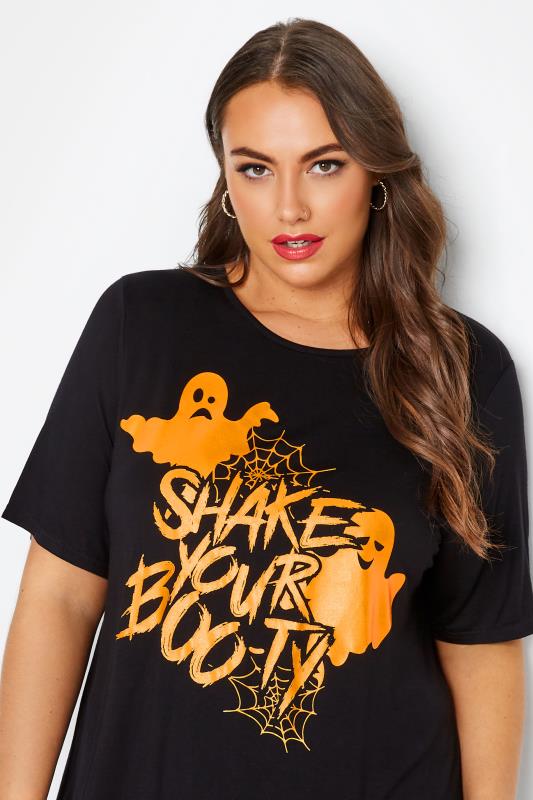 LIMITED COLLECTION Curve Black 'Boo-ty' Halloween T-Shirt 4