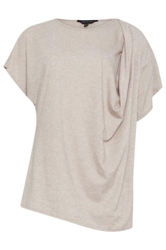 LTS Tall Women's Stone Brown Draped Front T-Shirt | Long Tall Sally 6