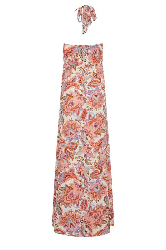 LTS Tall Pink Paisley Print Halter Neck Maxi Dress 7