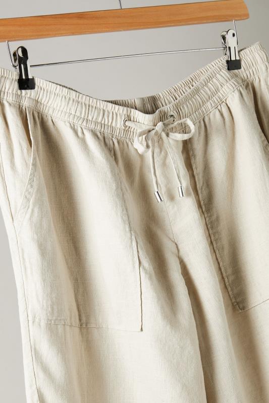EVANS Plus Size Natural Brown Linen Shorts | Evans 7