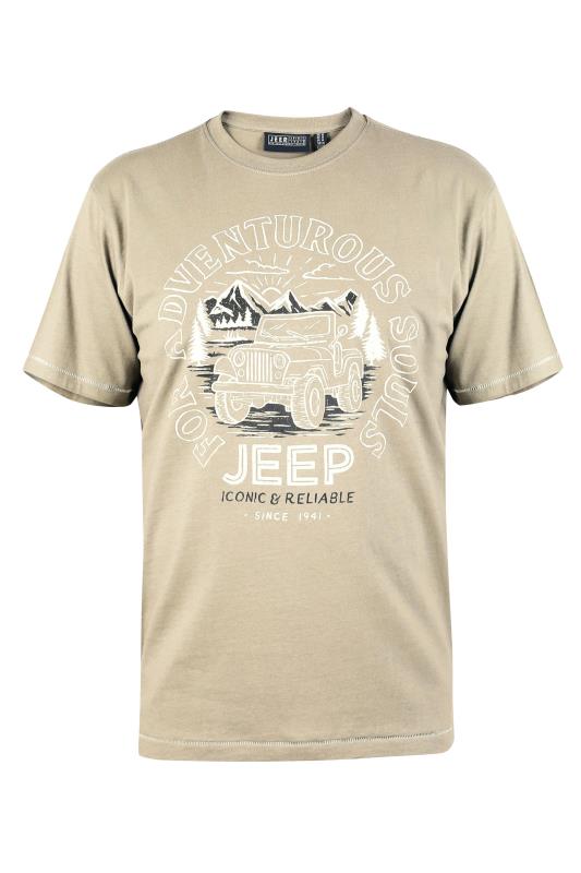 D555 Big & Tall Beige Brown Official Jeep Adventure Printed T-Shirt 2