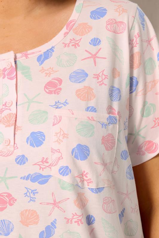 YOURS Plus Size Pink Shell Placket Nightdress | Yours Clothing 4