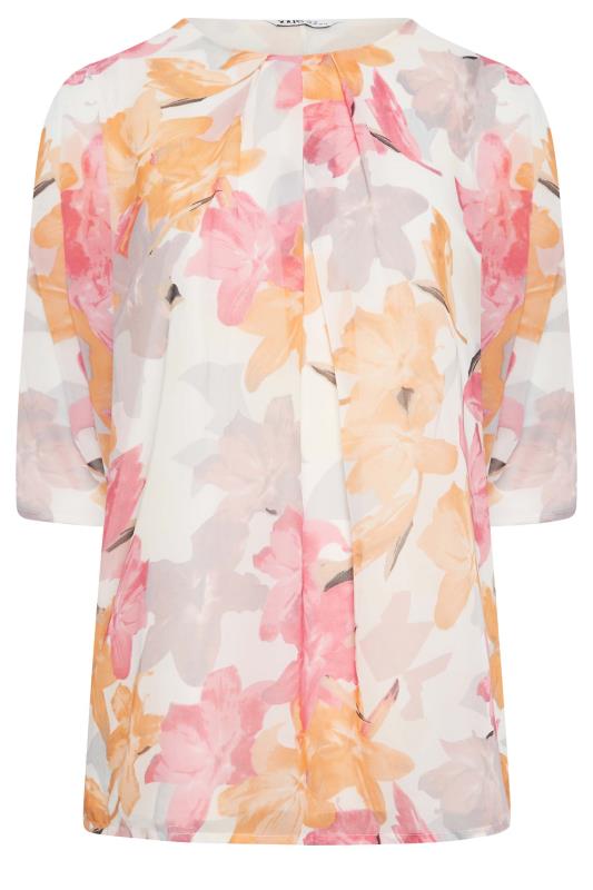 YOURS Curve Plus Size White Floral Blouse | Yours Clothing  7