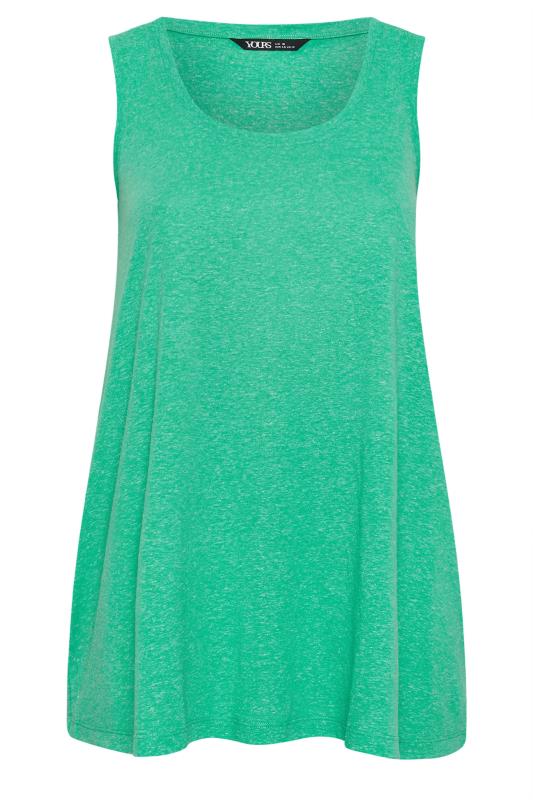 YOURS Plus Size Green Linen Vest Top | Yours Clothing 6