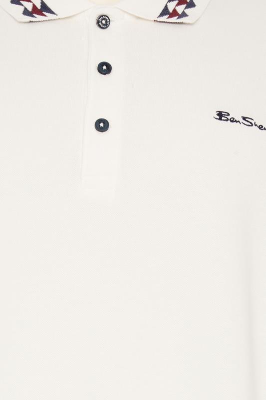 Ben Sherman Big & Tall White Pique Polo Shirt | BadRhino 5