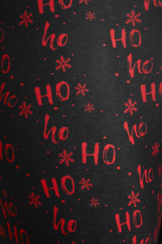 Black 'Ho Ho Ho' Slogan Christmas Leggings 3