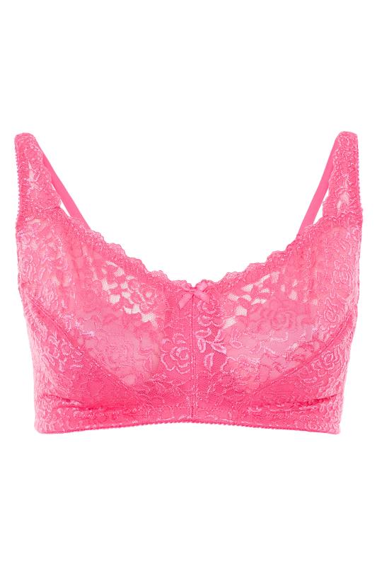 Pink Hi Shine Non-Wired Bra | Yours Clothing 4