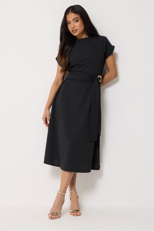  PixieGirl Petite Midikleid in Schwarz mit Schnalle 