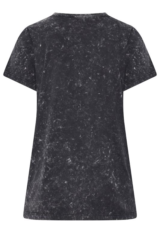 YOURS Plus Size Grey Acid Wash Flower T-Shirt | Yours Clothing 2