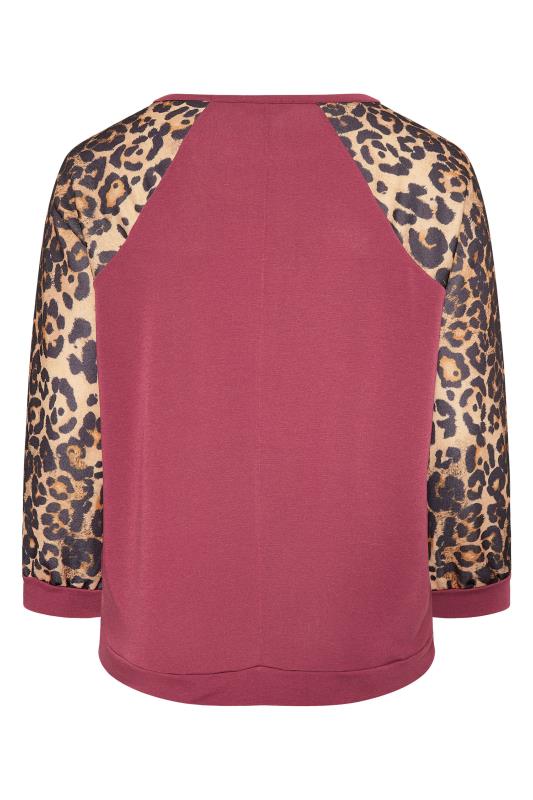 Pink Leopard Print Raglan Sleeve Sweatshirt_BK.jpg