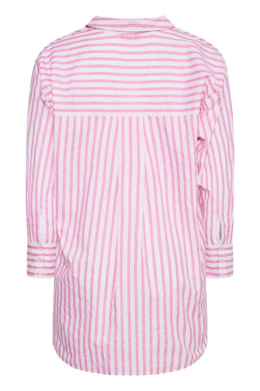 LIMITED COLLECTION Curve Pink Stripe Oversized Shirt_BK.jpg