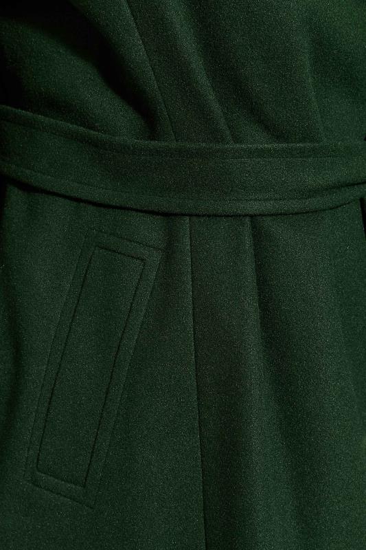 Plus Size Forest Green Belted Wrap Coat | Yours Clothing 5