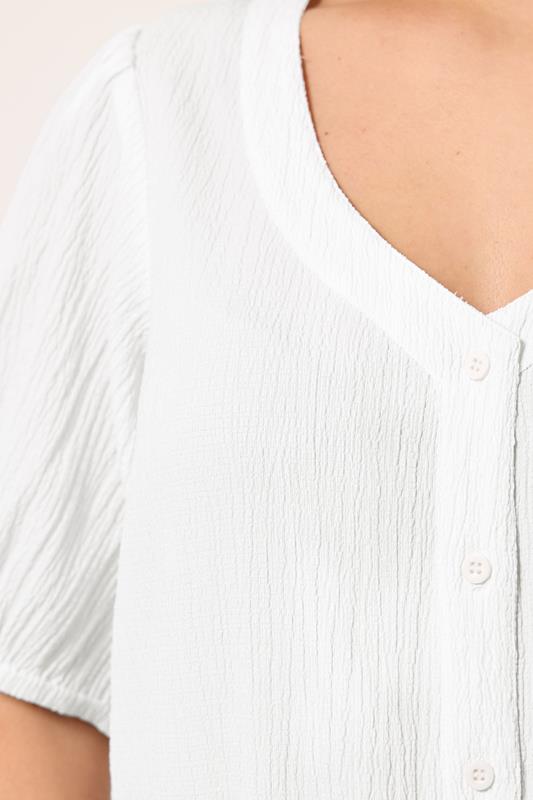 YOURS Plus Size White Textured Blouse | Yours Clothing 4