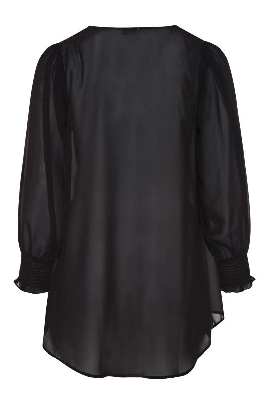 Plus Size YOURS LONDON Black Balloon Sleeve Shirt | Yours Clothing