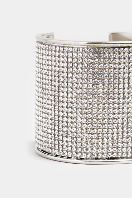 Silver Tone Diamante Cuff Bangle | Yours Clothing 3
