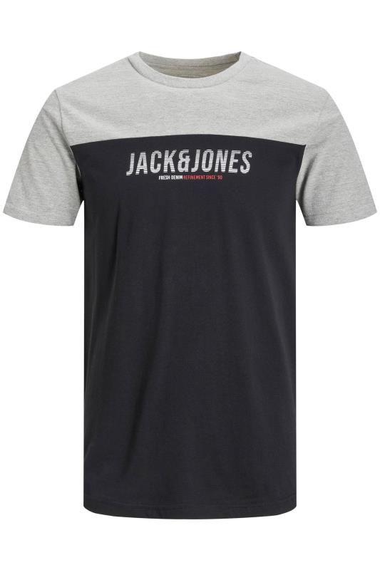 JACK & JONES Big & Tall Black Logo Colour Block T-Shirt 3