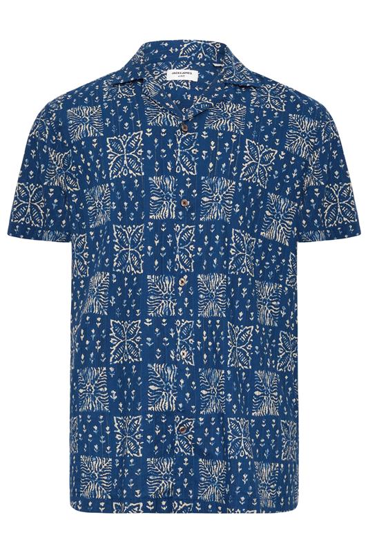 JACK & JONES Big & Tall Navy Blue Resort Shirt | BadRhino 2