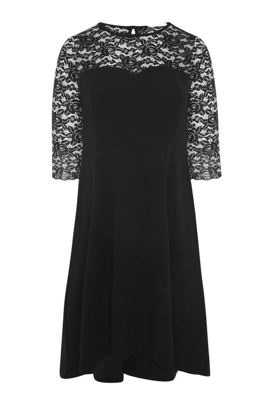 YOURS LONDON Plus Size Black Lace Sweetheart Midi Dress | Yours Clothing 6