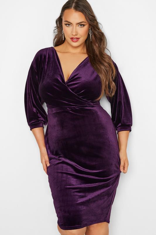 Cia Velvet Purple - Wrap dress in velvet | Jumperfabriken.com