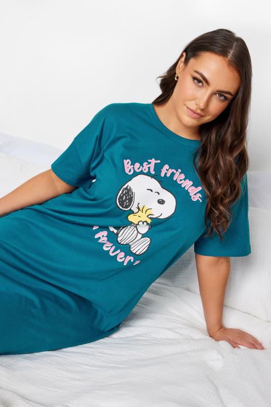 Plus Size  YOURS Curve Green Snoopy 'Best Friends' Sleep Tee Nightdress