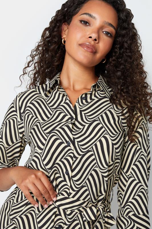 M&Co Natural Brown Geometric Print Shirt Dress | M&Co 4