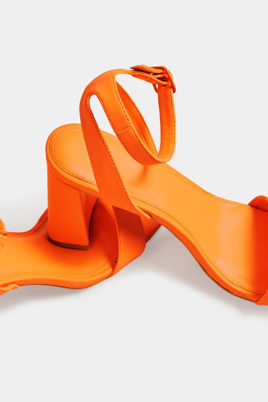 LTS Orange Block Heel Sandal in Standard Fit | Long Tall Sally 5
