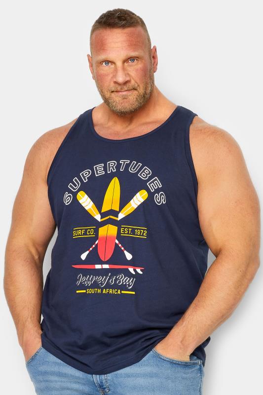 Men's  BadRhino Big & Tall Navy Blue 'Supertubes' Slogan Vest Top