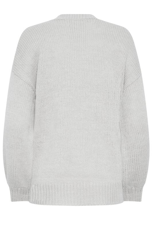 LTS Tall Grey Chunky Cable Knit Jumper | Long Tall Sally 7