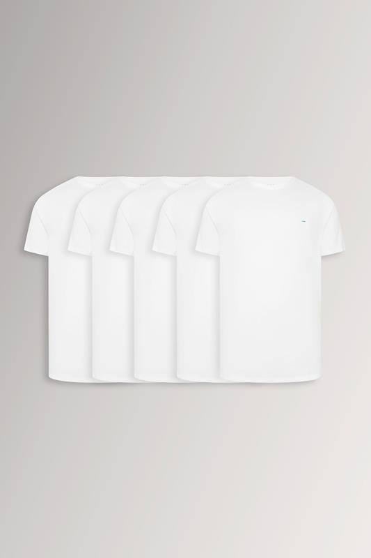  BadRhino Big & Tall LOT DE 5 t-shirts basiques extra-longs blancs