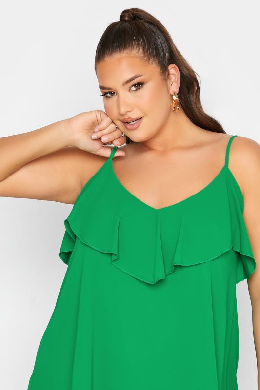 LIMITED COLLECTION Curve Apple Green Frill Cami Top 4