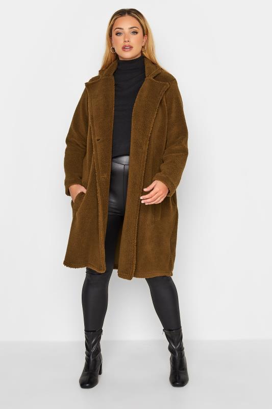 YOURS LUXURY Curve Brown Faux Fur Coat | Yours Clothing 2
