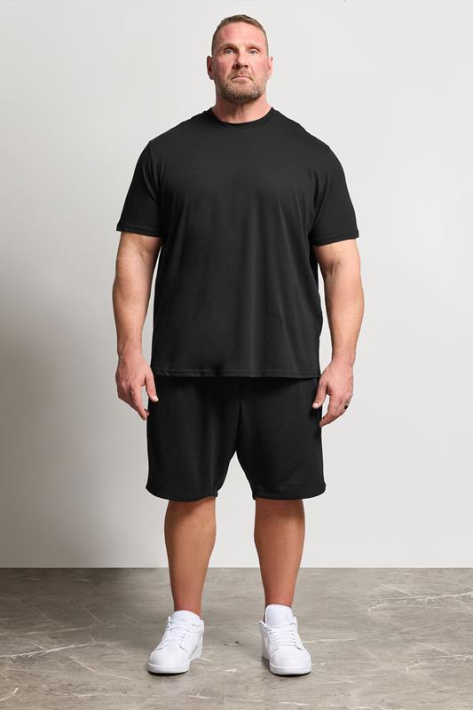 JACK & JONES Big & Tall Black T-Shirt & Short Set | BadRhino 1