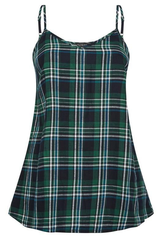 LIMITED COLLECTION Plus Size Green Tartan Check Cami Pyjama Top | Yours Clothing 6